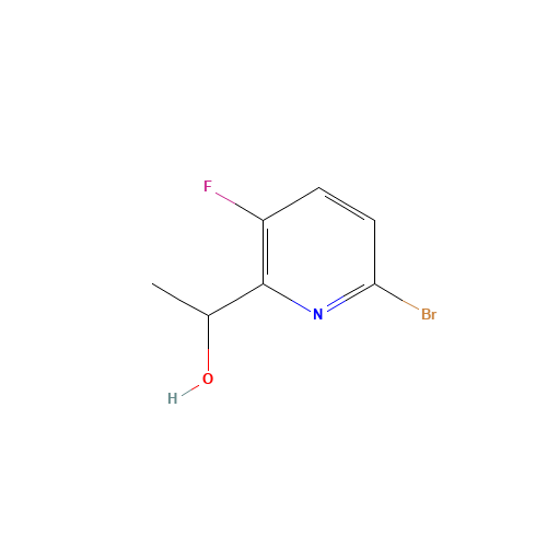 1-(6-bromo-3-fluoropyridin-2-yl)ethanol (CAS: 1403468-45-0) - Chemical Structure and Molecular Formula 