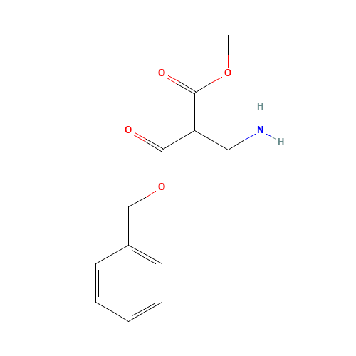 3-O-benzyl 1-O-methyl 2-(aminomethyl)propanedioate (CAS: 185564-12-9) - Chemical Structure and Molecular Formula 