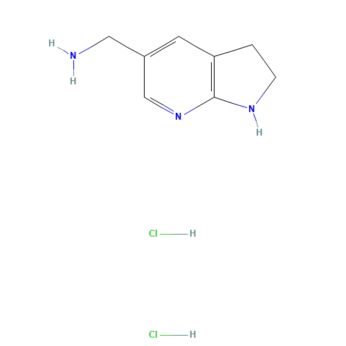2,3-dihydro-1H-pyrrolo[2,3-b]pyridin-5-ylmethanamine;dihydrochloride (CAS: 267413-09-2) - Chemical Structure and Molecular Formula 