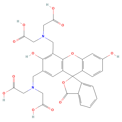 2-[[4'-[[bis(carboxymethyl)amino]methyl]-3',6'-dihydroxy-3-oxospiro[2-benzofuran-1,9'-xanthene]-2'-yl]methyl-(carboxymethyl)amino]acetic acid (CAS: 3147-15-7) - Related Chemical Product