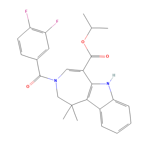 propan-2-yl 3-(3,4-difluorobenzoyl)-1,1-dimethyl-2,6-dihydroazepino[4,5-b]indole-5-carboxylate (CAS: 629664-81-9) - Related Chemical Product