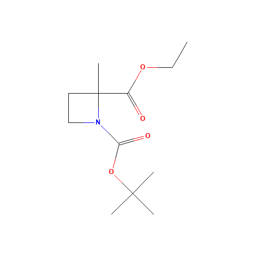 1-O-tert-butyl 2-O-ethyl 2-methylazetidine-1,2-dicarboxylate (CAS: 1391077-73-8) - Chemical Structure and Molecular Formula 