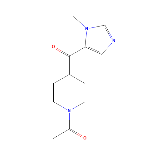 1-[4-(3-methylimidazole-4-carbonyl)piperidin-1-yl]ethanone (CAS: 1599529-40-4) - Chemical Structure and Molecular Formula 