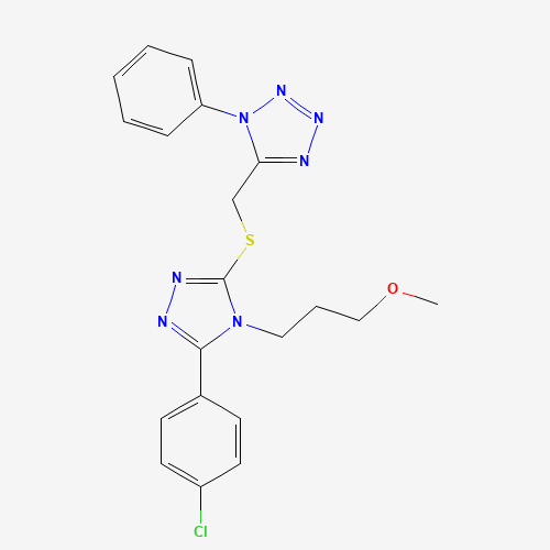 5-[[5-(4-chlorophenyl)-4-(3-methoxypropyl)-1,2,4-triazol-3-yl]sulfanylmethyl]-1-phenyltetrazole (CAS: 1229609-04-4) - Related Chemical Product