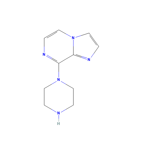 8-piperazin-1-ylimidazo[1,2-a]pyrazine (CAS: 76537-53-6) - Chemical Structure and Molecular Formula 