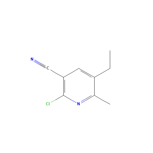 2-chloro-5-ethyl-6-methylpyridine-3-carbonitrile (CAS: 139393-89-8) - Chemical Structure and Molecular Formula 