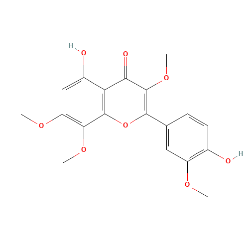 5-hydroxy-2-(4-hydroxy-3-methoxyphenyl)-3,7,8-trimethoxychromen-4-one (CAS: 571-71-1) - Related Chemical Product