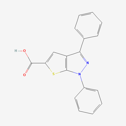 1,3-diphenylthieno[2,3-c]pyrazole-5-carboxylic acid (CAS: 24086-34-8) - Chemical Structure and Molecular Formula 