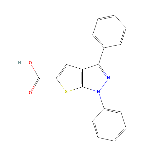1,3-diphenylthieno[2,3-c]pyrazole-5-carboxylic acid (CAS: 24086-34-8) - Related Chemical Product