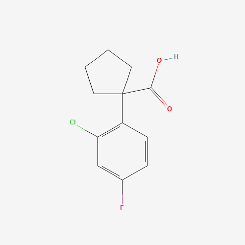 1-(2-chloro-4-fluorophenyl)cyclopentane-1-carboxylic acid (CAS: 214263-01-1) - Chemical Structure and Molecular Formula 