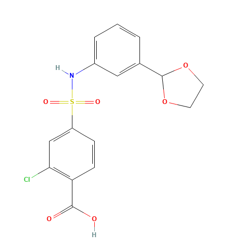 2-chloro-4-[[3-(1,3-dioxolan-2-yl)phenyl]sulfamoyl]benzoic acid (CAS: 1552310-61-8) - Related Chemical Product