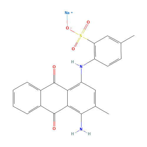 sodium;2-[(4-amino-3-methyl-9,10-dioxoanthracen-1-yl)amino]-5-methylbenzenesulfonate (CAS: 4403-89-8) - Related Chemical Product