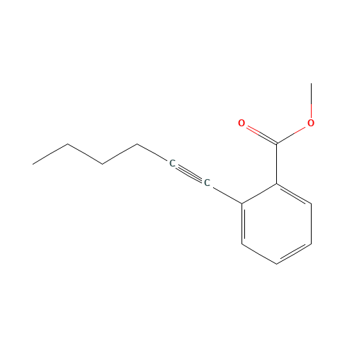 methyl 2-hex-1-ynylbenzoate (CAS: 462637-40-7) - Chemical Structure and Molecular Formula 
