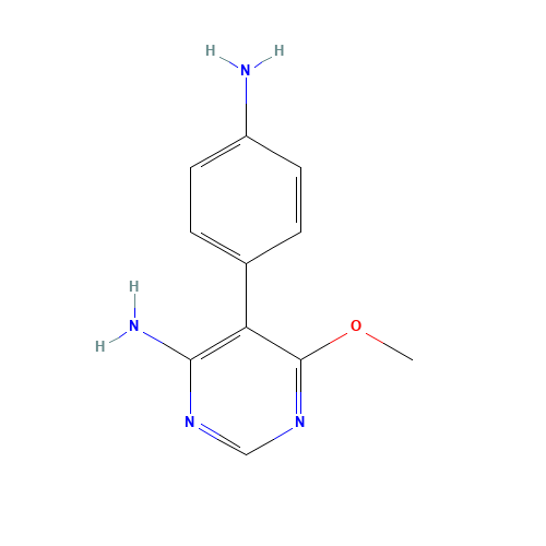 5-(4-aminophenyl)-6-methoxypyrimidin-4-amine (CAS: 1449301-70-5) - Chemical Structure and Molecular Formula 