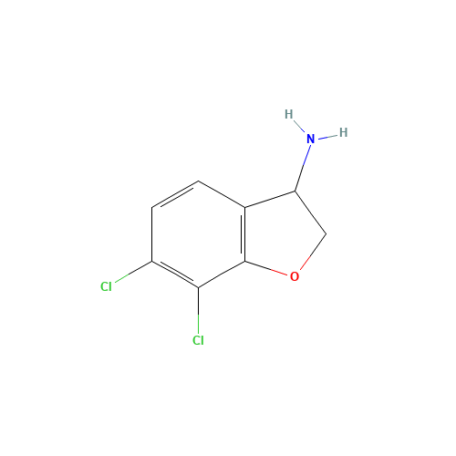 6,7-dichloro-2,3-dihydro-1-benzofuran-3-amine (CAS: 1153451-91-2) - Chemical Structure and Molecular Formula 