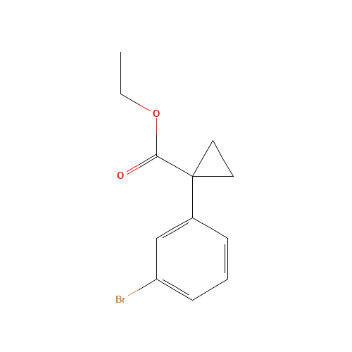 ethyl 1-(3-bromophenyl)cyclopropane-1-carboxylate (CAS: 1359981-61-5) - Chemical Structure and Molecular Formula 
