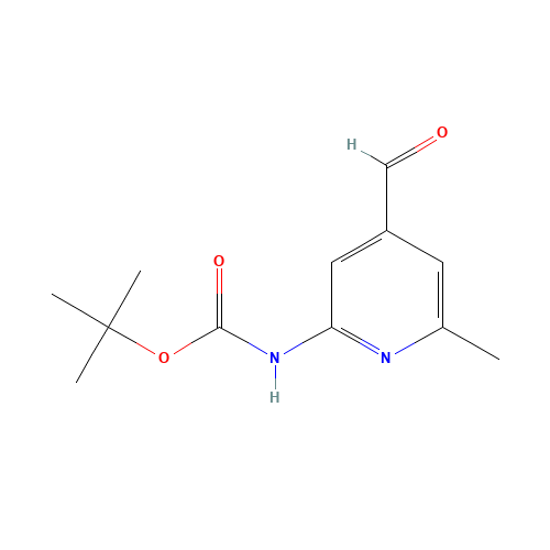 tert-butyl N-(4-formyl-6-methylpyridin-2-yl)carbamate (CAS: 479613-24-6) - Chemical Structure and Molecular Formula 