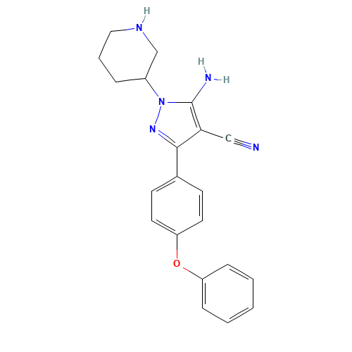 5-amino-3-(4-phenoxyphenyl)-1-piperidin-3-ylpyrazole-4-carbonitrile (CAS: 1609467-44-8) - Related Chemical Product