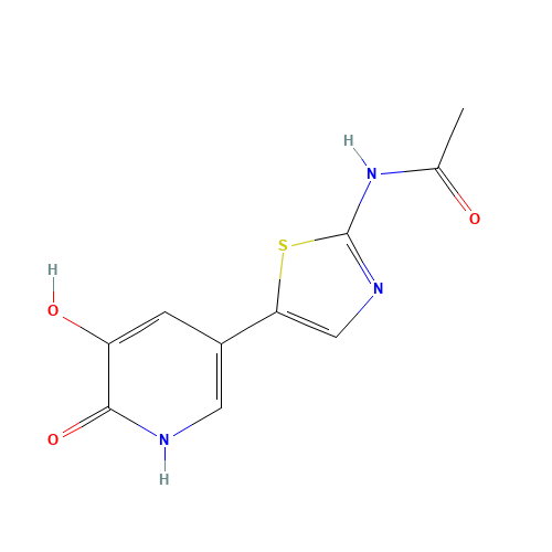 N-[5-(5-hydroxy-6-oxo-1H-pyridin-3-yl)-1,3-thiazol-2-yl]acetamide (CAS: 1333146-17-0) - Chemical Structure and Molecular Formula 