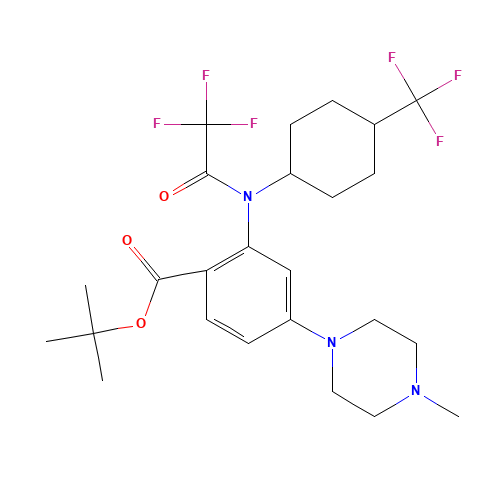 tert-butyl 4-(4-methylpiperazin-1-yl)-2-[(2,2,2-trifluoroacetyl)-[4-(trifluoromethyl)cyclohexyl]amino]benzoate (CAS: 1108746-12-8) - Related Chemical Product