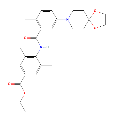 ethyl 4-[[5-(1,4-dioxa-8-azaspiro[4.5]decan-8-yl)-2-methylbenzoyl]amino]-3,5-dimethylbenzoate (CAS: 1529761-05-4) - Related Chemical Product