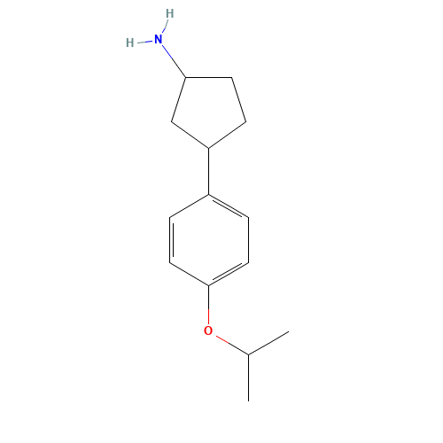 3-(4-propan-2-yloxyphenyl)cyclopentan-1-amine (CAS: 1341901-22-1) - Chemical Structure and Molecular Formula 