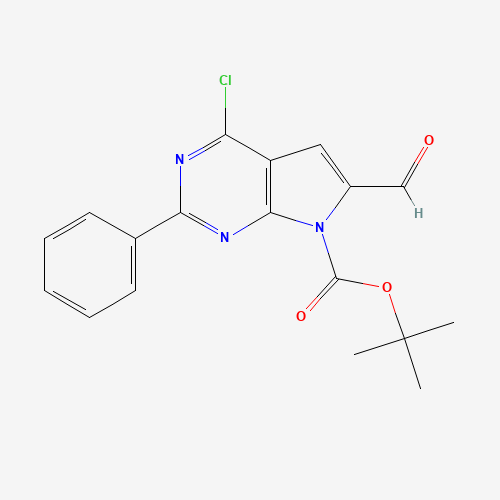 tert-butyl 4-chloro-6-formyl-2-phenylpyrrolo[2,3-d]pyrimidine-7-carboxylate (CAS: 343633-07-8) - Related Chemical Product