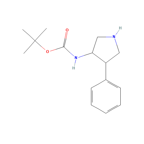tert-butyl N-(4-phenylpyrrolidin-3-yl)carbamate (CAS: 959236-29-4) - Chemical Structure and Molecular Formula 