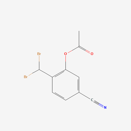 [5-cyano-2-(dibromomethyl)phenyl] acetate (CAS: 84102-88-5) - Chemical Structure and Molecular Formula 
