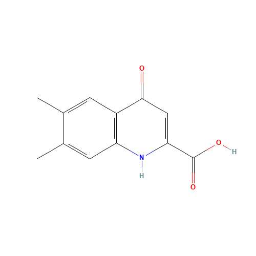 6,7-dimethyl-4-oxo-1H-quinoline-2-carboxylic acid (CAS: 36303-11-4) - Chemical Structure and Molecular Formula 