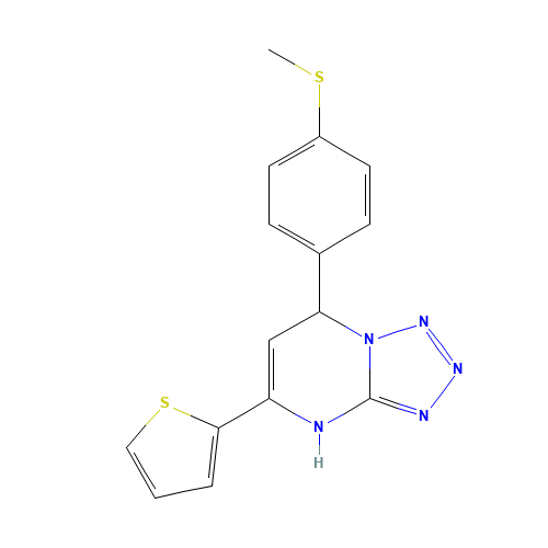 7-(4-methylsulfanylphenyl)-5-thiophen-2-yl-1,7-dihydrotetrazolo[1,5-a]pyrimidine (CAS: 440639-75-8) - Related Chemical Product