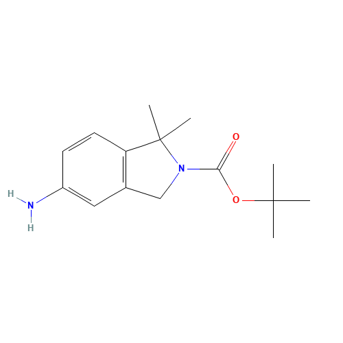 tert-butyl 6-amino-3,3-dimethyl-1H-isoindole-2-carboxylate (CAS: 1431324-99-0) - Chemical Structure and Molecular Formula 
