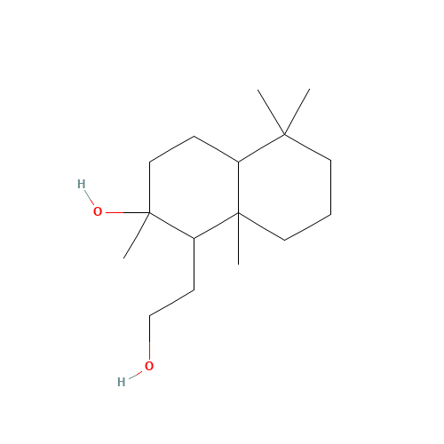 1-(2-hydroxyethyl)-2,5,5,8a-tetramethyl-3,4,4a,6,7,8-hexahydro-1H-naphthalen-2-ol (CAS: 55881-96-4) - Chemical Structure and Molecular Formula 