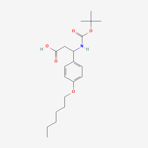3-(4-hexoxyphenyl)-3-[(2-methylpropan-2-yl)oxycarbonylamino]propanoic acid (CAS: 728919-71-9) - Related Chemical Product