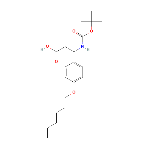 3-(4-hexoxyphenyl)-3-[(2-methylpropan-2-yl)oxycarbonylamino]propanoic acid (CAS: 728919-71-9) - Related Chemical Product