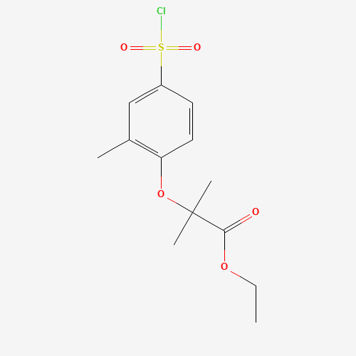 ethyl 2-(4-chlorosulfonyl-2-methylphenoxy)-2-methylpropanoate (CAS: 447406-76-0) - Related Chemical Product