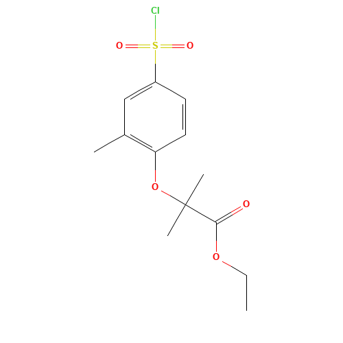 ethyl 2-(4-chlorosulfonyl-2-methylphenoxy)-2-methylpropanoate (CAS: 447406-76-0) - Related Chemical Product