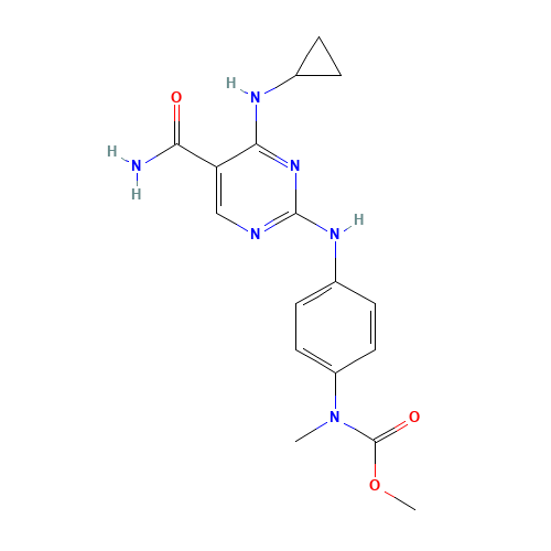 methyl N-[4-[[5-carbamoyl-4-(cyclopropylamino)pyrimidin-2-yl]amino]phenyl]-N-methylcarbamate (CAS: 1198300-88-7) - Related Chemical Product