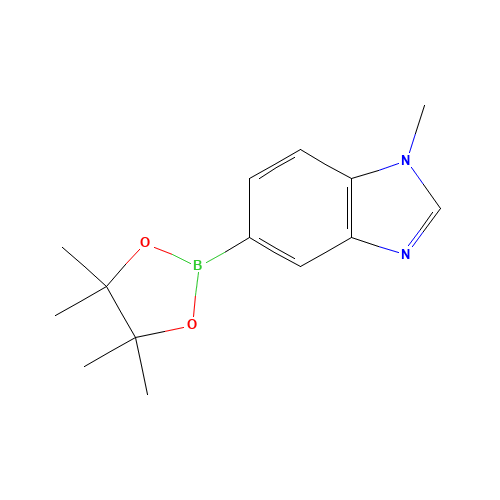 1-methyl-5-(4,4,5,5-tetramethyl-1,3,2-dioxaborolan-2-yl)benzimidazole (CAS: 1107627-02-0) - Chemical Structure and Molecular Formula 