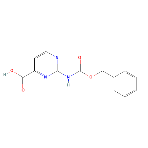2-(phenylmethoxycarbonylamino)pyrimidine-4-carboxylic acid (CAS: 1443227-29-9) - Chemical Structure and Molecular Formula 
