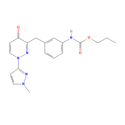 propyl N-[3-[[1-(1-methylpyrazol-3-yl)-4-oxopyridazin-3-yl]methyl]phenyl]carbamate (CAS: 1314380-84-1) - Chemical Structure and Molecular Formula 