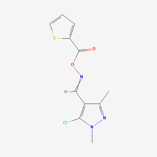 [(5-chloro-1,3-dimethylpyrazol-4-yl)methylideneamino] thiophene-2-carboxylate (CAS: 648858-78-0) - Chemical Structure and Molecular Formula 