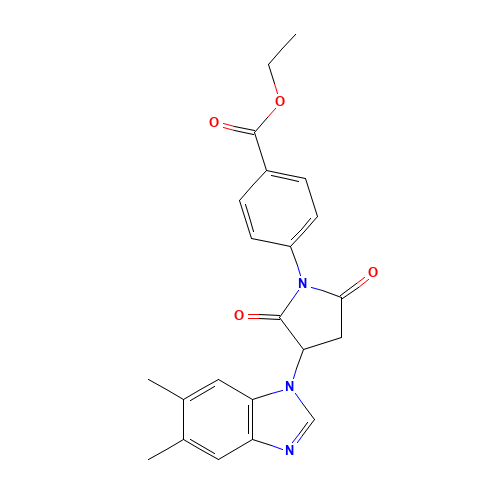 ethyl 4-[3-(5,6-dimethylbenzimidazol-1-yl)-2,5-dioxopyrrolidin-1-yl]benzoate (CAS: 62908-94-5) - Related Chemical Product