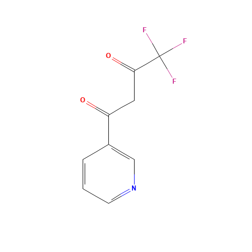 4,4,4-trifluoro-1-pyridin-3-ylbutane-1,3-dione (CAS: 582-73-0) - Chemical Structure and Molecular Formula 