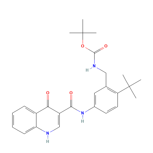 tert-butyl N-[[2-tert-butyl-5-[(4-oxo-1H-quinoline-3-carbonyl)amino]phenyl]methyl]carbamate (CAS: 873054-75-2) - Related Chemical Product