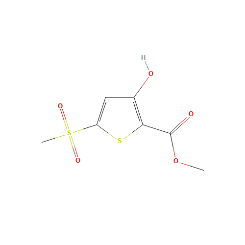 methyl 3-hydroxy-5-methylsulfonylthiophene-2-carboxylate (CAS: 104386-65-4) - Chemical Structure and Molecular Formula 
