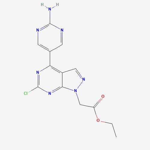 ethyl 2-[4-(2-aminopyrimidin-5-yl)-6-chloropyrazolo[3,4-d]pyrimidin-1-yl]acetate (CAS: 1393608-32-6) - Related Chemical Product