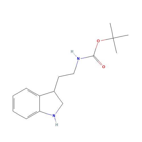 tert-butyl N-[2-(2,3-dihydro-1H-indol-3-yl)ethyl]carbamate (CAS: 907969-24-8) - Chemical Structure and Molecular Formula 