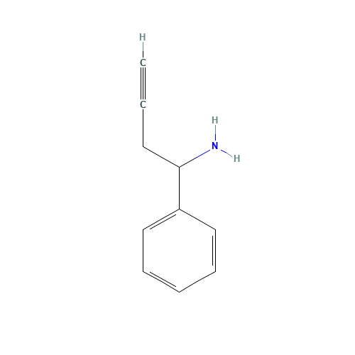 1-phenylbut-3-yn-1-amine (CAS: 82745-22-0) - Chemical Structure and Molecular Formula 