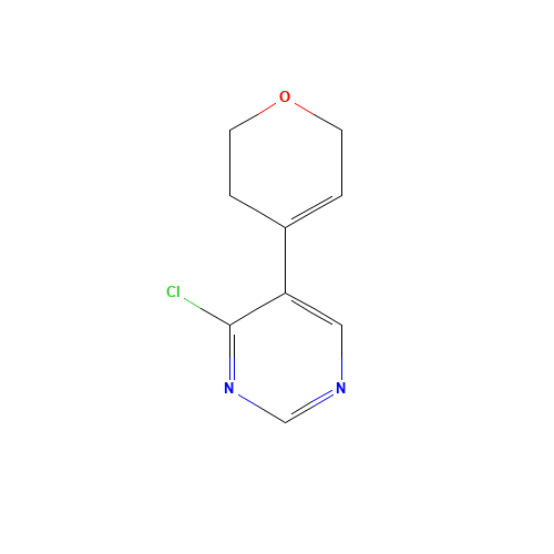 4-chloro-5-(3,6-dihydro-2H-pyran-4-yl)pyrimidine (CAS: 1227177-46-9) - Chemical Structure and Molecular Formula 